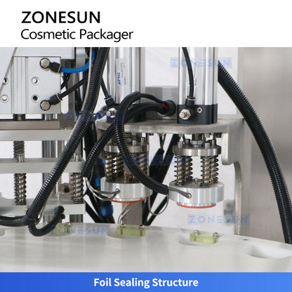 ZONESUN ZS-AFC28B Automatic Cosmetic Cream, Serum & Lotion Filling, Foil Sealing and Capping Machine