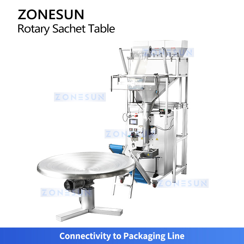 ZONESUN ZS-LP1200L Rotary Accumulation Table for Snack, Tea, Sauce and Pouch Packaging Lines