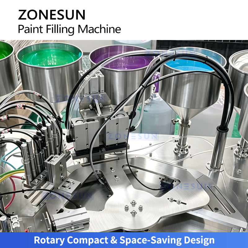 ZONESUN ZS-YL11 Automatic Rotary Paint Filling and Sealing Machine for Chemical Products