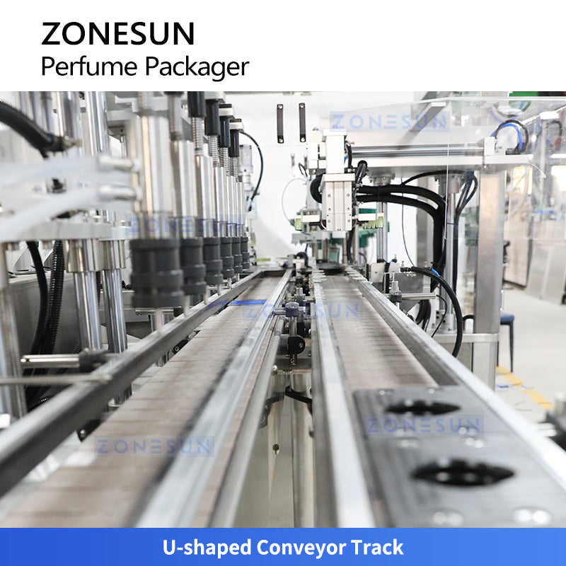 ZONESUN ZS-AFC9C Fully Automatic Perfume Filling, Pump Head Placing, and Capping Production Line