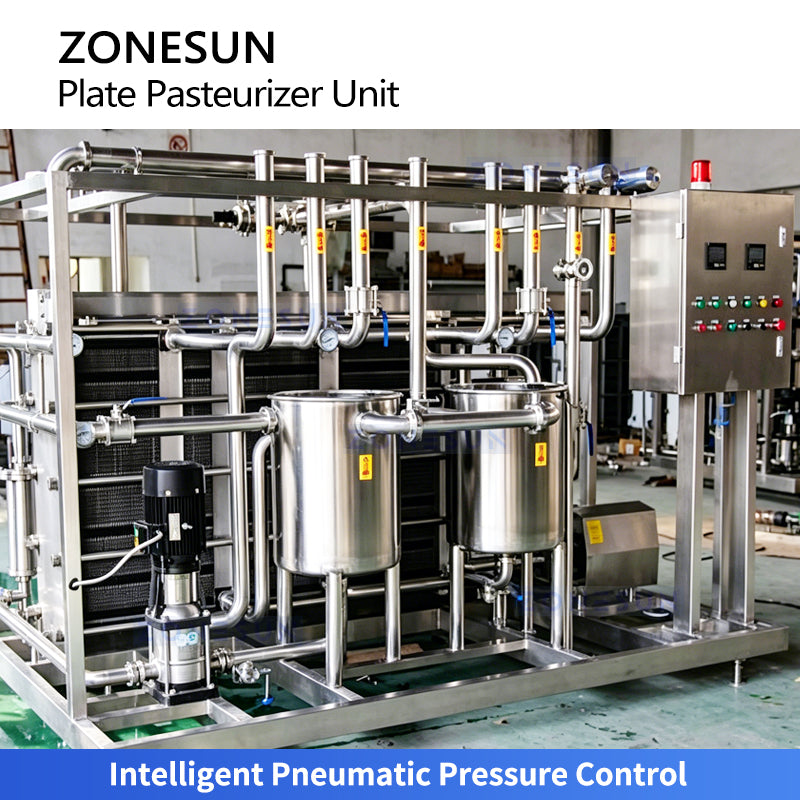 ZONESUN ZS-PRT200 Industrial Plate Type Pasteurizer & UHT Sterilizer for Milk & Juice