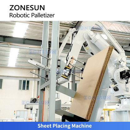 Smart Stacking: ZONESUN ZS-CSPM8 Corrugated Carton Robotic Palletizer & Sheet Placing System