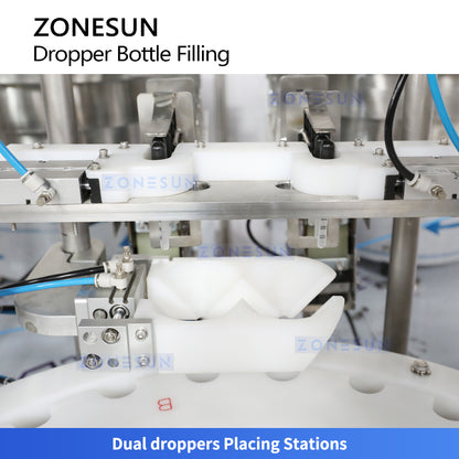 ZONESUN ZS-AFC27YT: Dual-Station Automatic Liquid Filling, Dropper Placing, Capping Machine