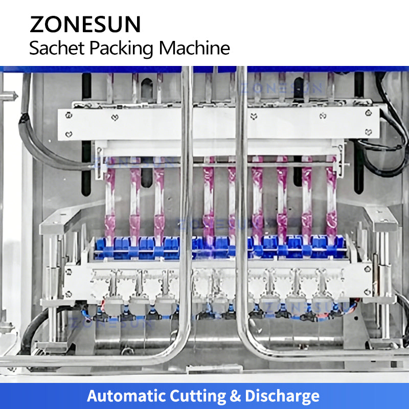High Output: ZONESUN ZS-520BY Multi-Lane Stick Liquid Packing Machine for Ice Pops, Jelly & Honey