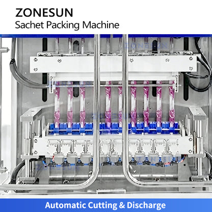 High Output: ZONESUN ZS-520BY Multi-Lane Stick Liquid Packing Machine for Ice Pops, Jelly & Honey