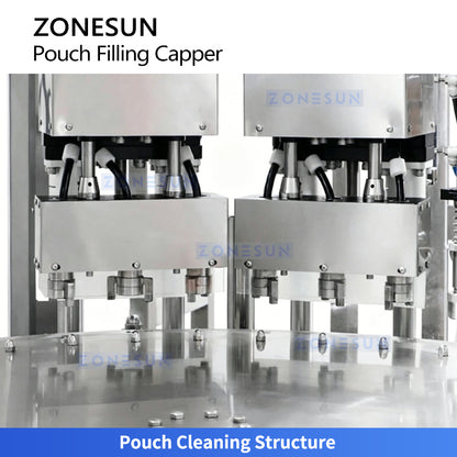 High Speed 120bpm: ZONESUN ZS-AFC12M Automatic Spout Pouch Filling Capping Machine for Juice & Sauce