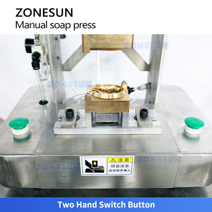 ZONESUN ZS-MYZ1 Pneumatic Soap Press Stamping Machine with Custom Molds