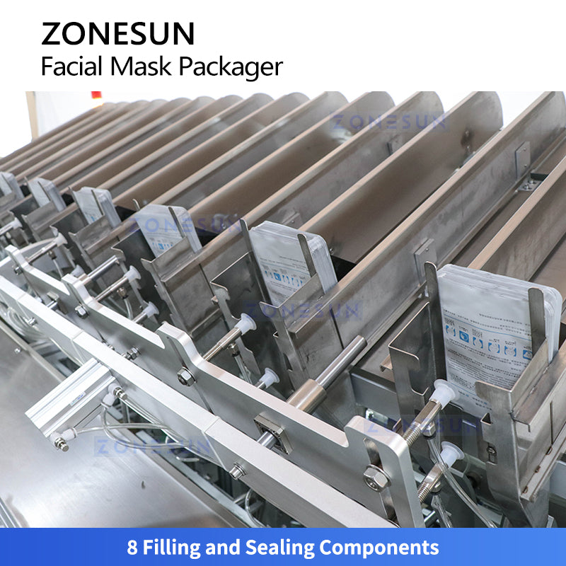 ZONESUN ZS-MS8TGF Automatic Facial Mask Packaging Machine for Essence Filling Sealing Cosmetic