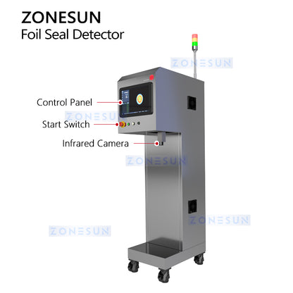 ZONESUN ZS-FKC15 Infrared Aluminum Foil Seal Inspection Machine for Food and Pharmaceutical Bottles