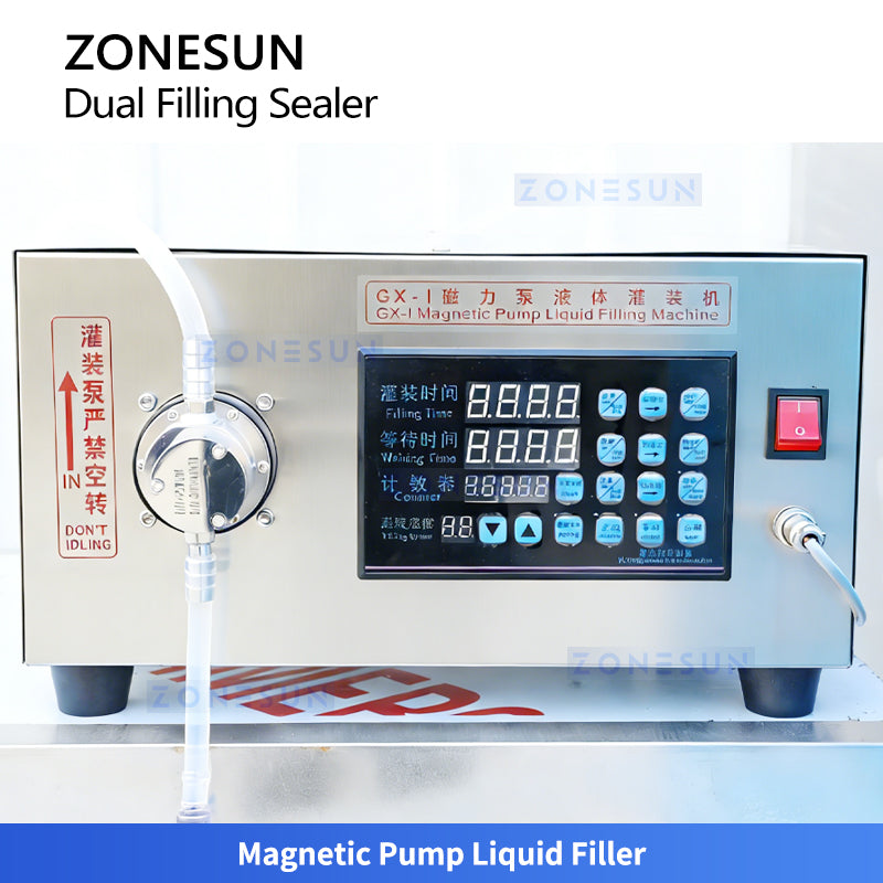ZONESUN ZS-FS240 Servo Powder and Liquid Filling Sealing Machine for Food and Pharma Packaging