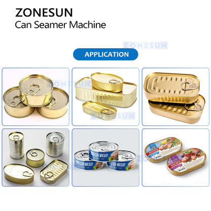 ZONESUN ZS-AFK350 Automatic Servo Metal Can Seamer Machine for Square Oval Round Cans