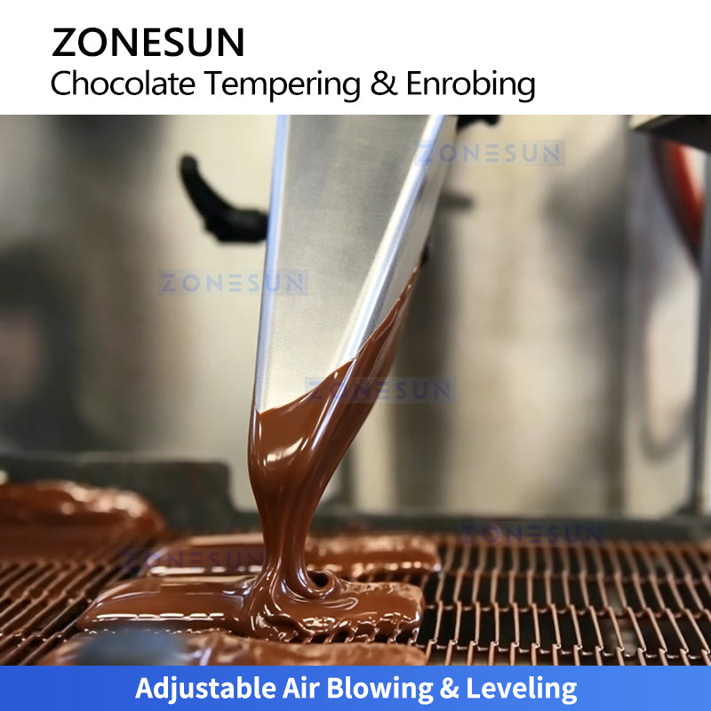 ZONESUN ZS-CG30 Automatic Chocolate Tempering and Enrobing Machine for Coating Products