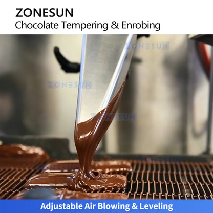 ZONESUN ZS-CG30 Automatic Chocolate Tempering and Enrobing Machine for Coating Products