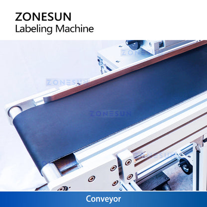 ZONESUN ZS-TB716Z Flat Labeling Machine for Top and Bottom Labeling with Adjustable Heads and Conveyor System for Food Cosmetics Electronics