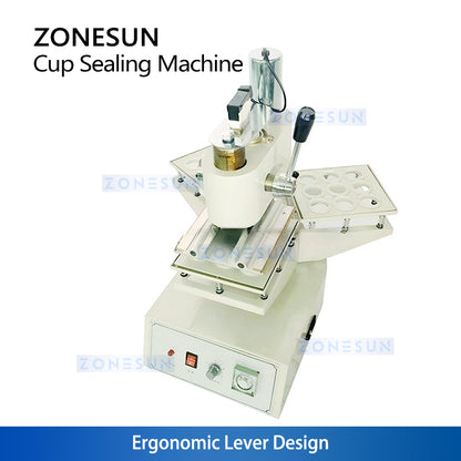Easy Boba Prep: ZONESUN ZS-KCS5 Manual Plastic & Paper Cup Heat Sealing Machine for Milk Tea Shops