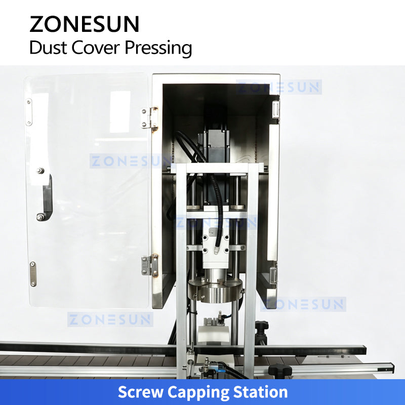 ZONESUN ZS-VTYG03 Automatic Dust Cover Pressing and Capping Machine for Large Bottles