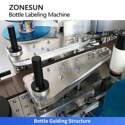 High Precision: ZONESUN ZS-TB300L Automatic Labeling Machine for Round & Flat Bottles Jars / Flasks