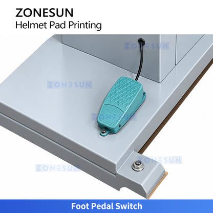 ZONESUN ZS-VTQYY2: Semi-Automatic Single-Color Helmet Pad Curved Surface Logo Printing Machine