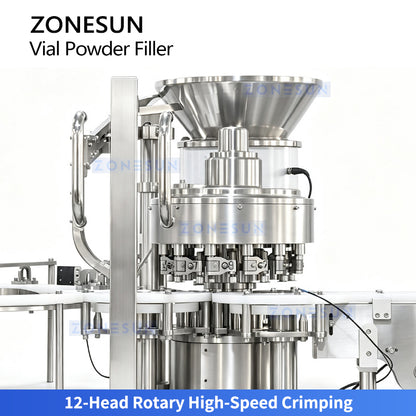ZONESUN ZS-FAL12YF Automatic 4-Head Vial Powder Filling and 12-Head Capping Machine