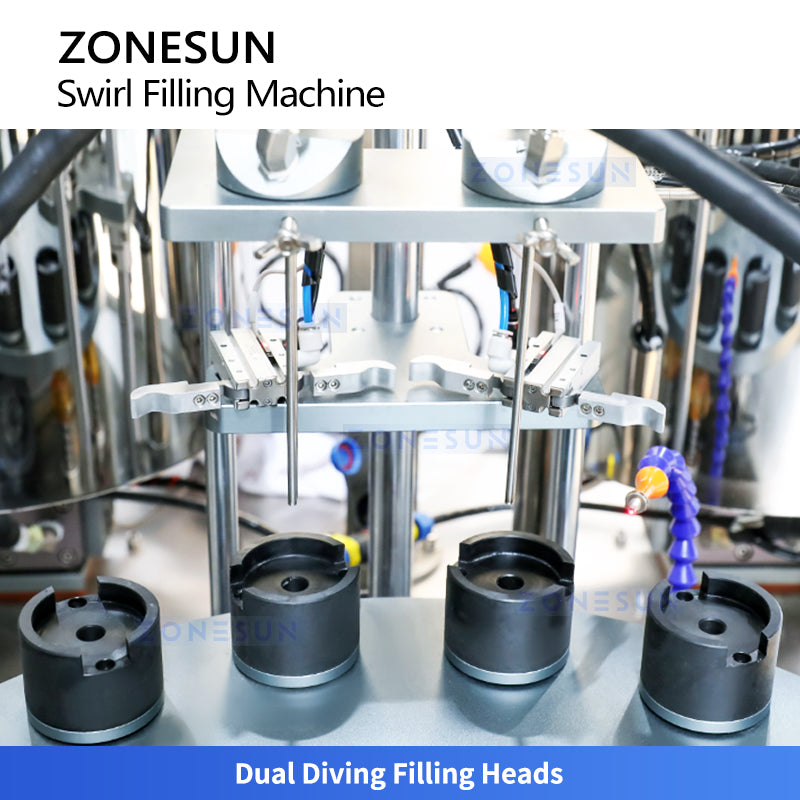 ZONESUN ZS-LG2C Dual-color Spiral Filler for Cosmetics & Paste for Cosmetic and Paste Products