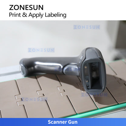 Variable Data: ZONESUN ZS-TB164PO Real-Time Print & Apply Labeling Machine for Round Bottles
