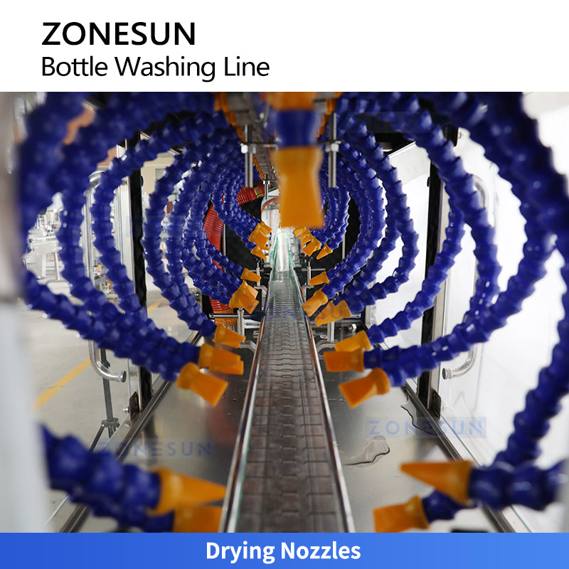 Pristine Surfaces: ZONESUN ZS-WBL3000 Automatic Bottle Washing & Air-Knife Drying Production Line