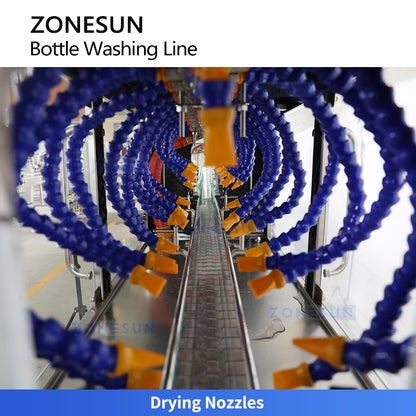 Pristine Surfaces: ZONESUN ZS-WBL3000 Automatic Bottle Washing & Air-Knife Drying Production Line