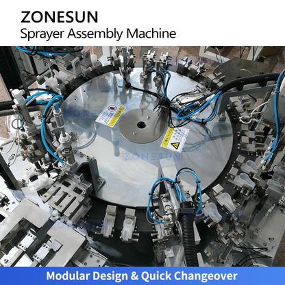 High Efficiency: ZONESUN ZS-WIM06 Fully Automatic Trigger Sprayer Pump Head Assembly Machine Line