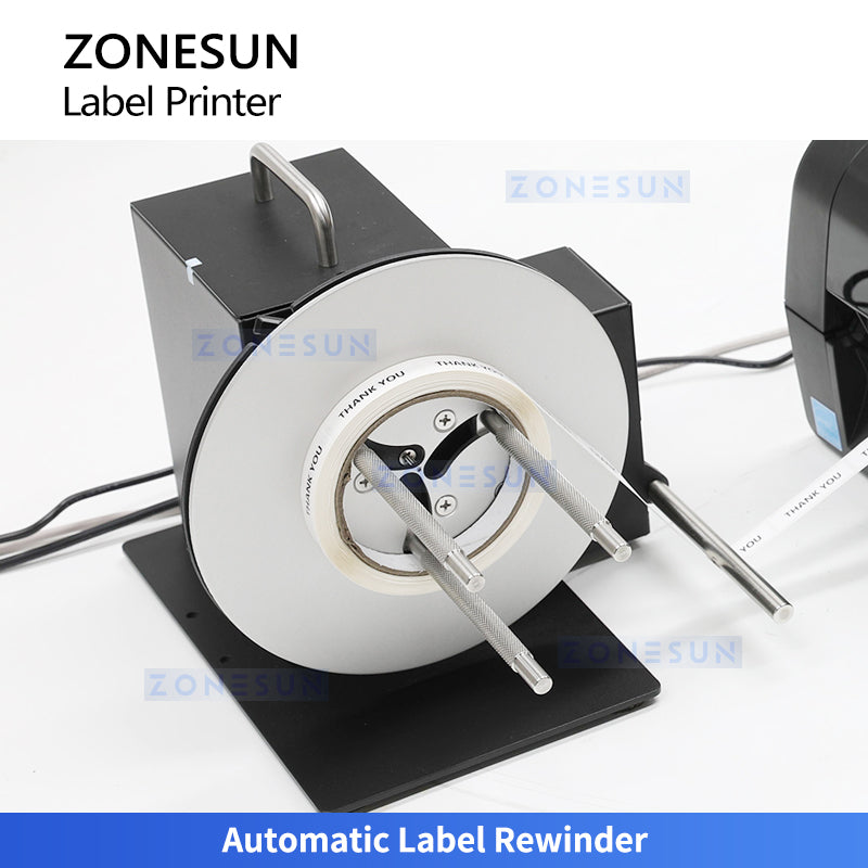 ZONESUN ZS-RPR01 Thermal Transfer Barcode QR Code Label Printer with Automatic Rewinder