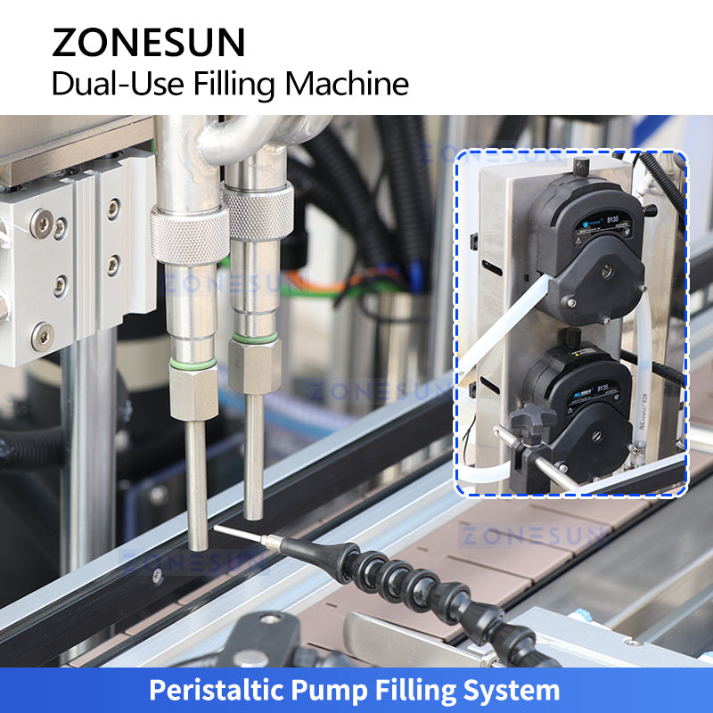 ZONESUN ZS-SVGT4D Automatic Servo Peristaltic & Piston Pump Liquid Cream Filling Machine