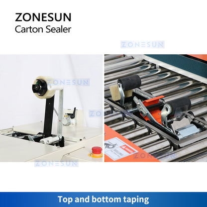 ZONESUN ZS-FKC5040X Automatic Carton Sealing Machine with Top and Bottom Sealing