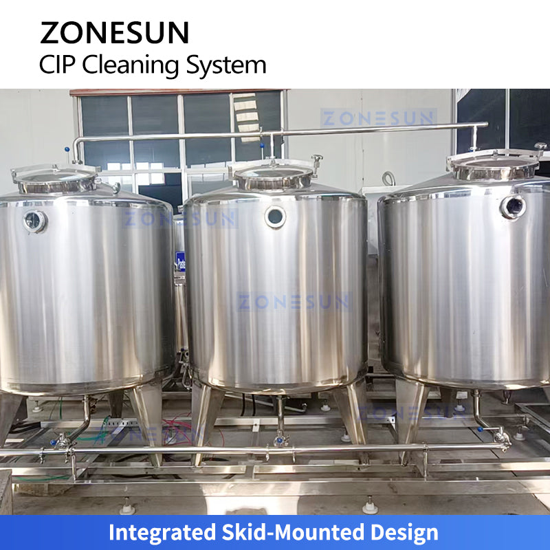 Hygienic Cleaning: ZONESUN ZS-CIP500 Series Fully Automatic 3-Tank CIP System for Dairy & Beverage