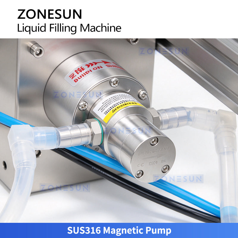 ZONESUN ZS-MPYT900 Compact Tabletop Magnetic Pump Liquid Filling Machine with Pneumatic Diving Nozzle