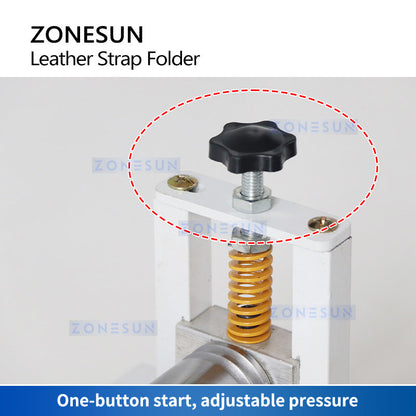 ZONESUN Manual Leather Belt Rolling Machine Shoulder Strap Leather Laminating Folding Machine ZS-LSF2