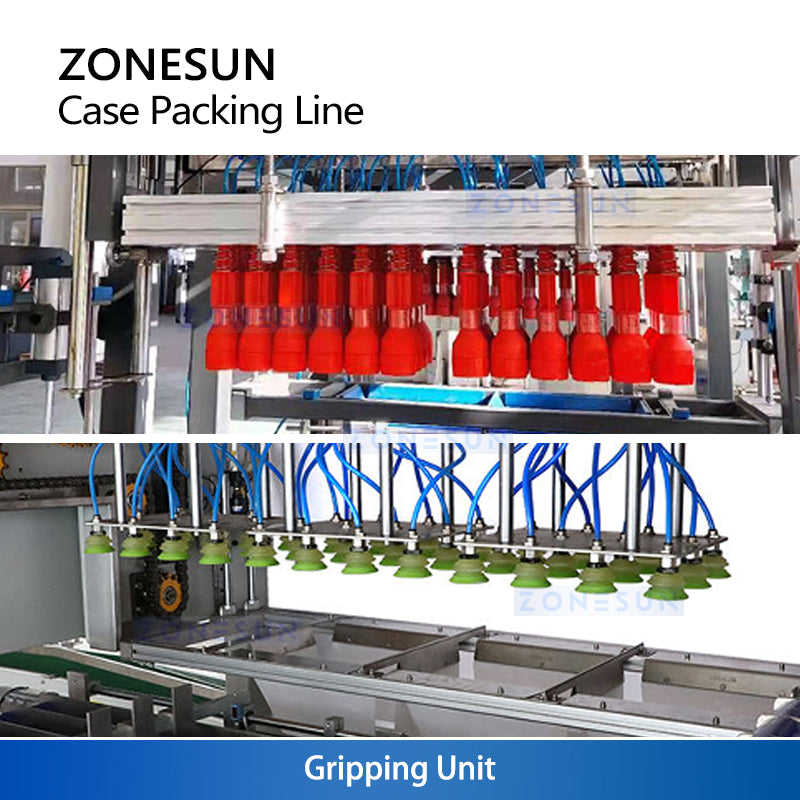 ZONESUN ZS-CSPM2 Automatic Top Load Case Packing Line for Food Beverage Cosmetic Packaging