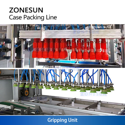 ZONESUN ZS-CSPM2 Automatic Top Load Case Packing Line for Food Beverage Cosmetic Packaging