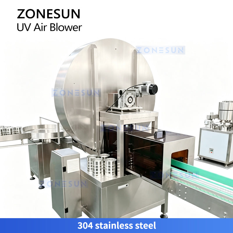 ZONESUN ZS-UVB1 Automatic UV Sterilization and Air Blowing Machine for Milk Powder Bottle Cleaning
