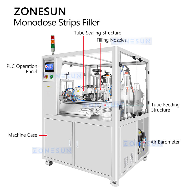 High Precision: ZONESUN ZS-FS60U Automatic Monodose Strip Filling & Ultrasonic Sealing for Serums