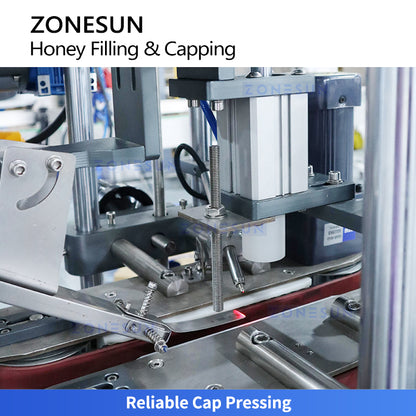 ZONESUN ZS-FSHS22 Automatic Honey Filling and Press Capping Machine for Viscous Liquids