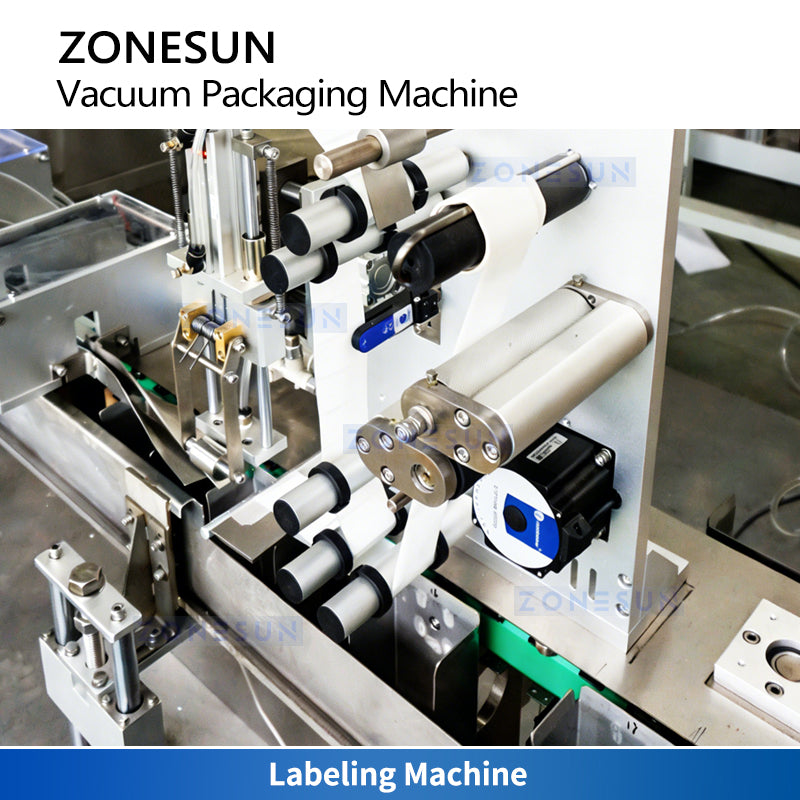 Professional Packaging: ZONESUN ZS-VCM1000 Full Auto Brick Bag Vacuum Packing & Top Labeling Machine