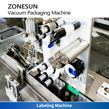Professional Packaging: ZONESUN ZS-VCM1000 Full Auto Brick Bag Vacuum Packing & Top Labeling Machine