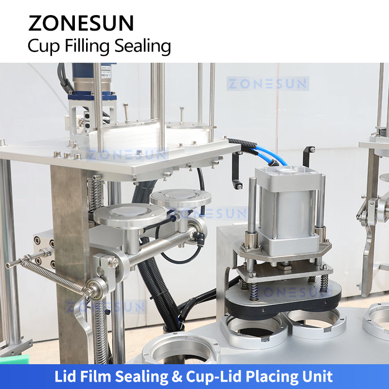 Full Automation: ZONESUN ZS-AFS02R Rotary Yogurt & Sauce Cup Filling, Sealing & Capping Machine