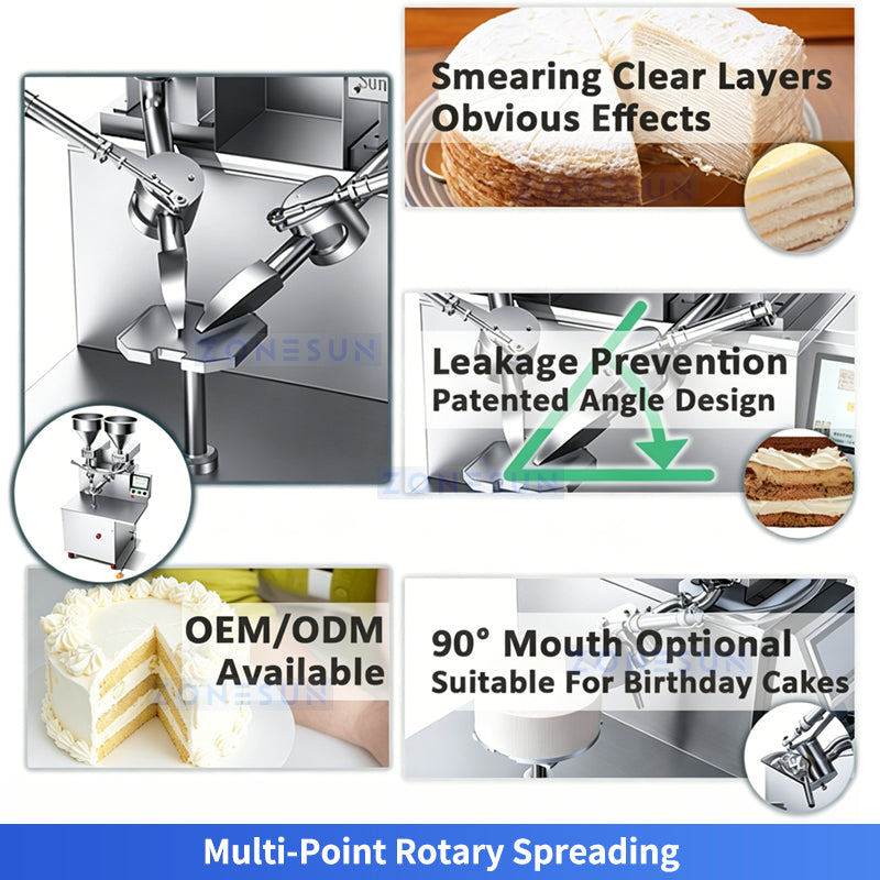 ZONESUN ZS-CZ100 Automatic Cake Icing Machine for Layer & Birthday Cakes