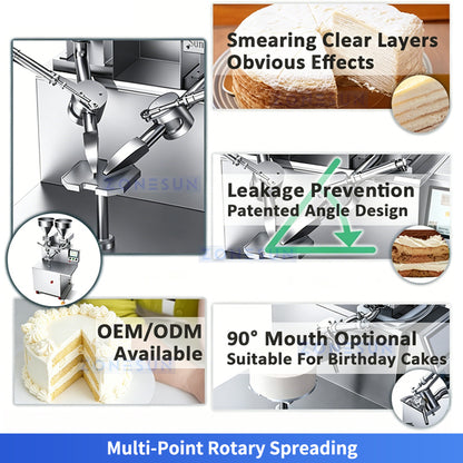 ZONESUN ZS-CZ100 Automatic Cake Icing Machine for Layer & Birthday Cakes