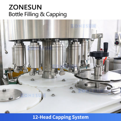ZONESUN ZS-AFC16PB High-Speed Small Bottle Filling and Capping Machine with Dust Cover