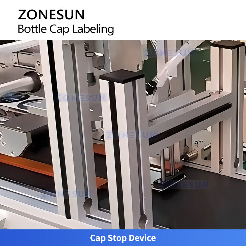 ZONESUN ZS-TB180D Automatic Labeling Machine for Concave Bottle Caps in Food & Beverage