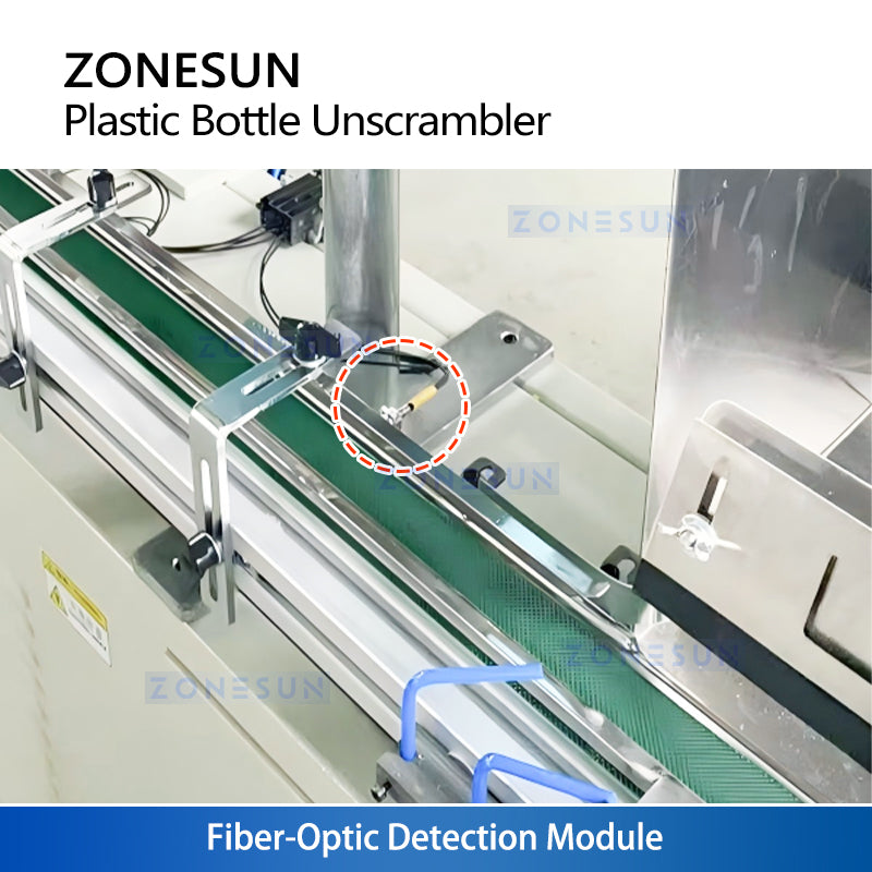 ZONESUN ZS-LP250S: Robotic Plastic Bottle Unscrambler for Irregular, Square & Flat Bottles
