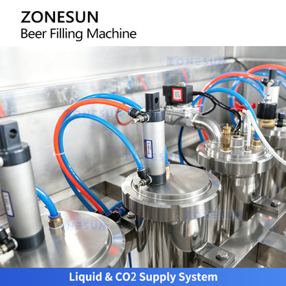ZONESUN ZS-DG4A Automatic 4-Head Beer Isobaric Filling Machine with Fermentation Tank