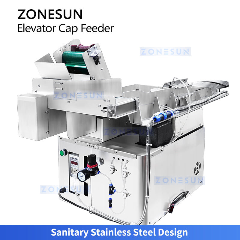 Quiet & Fast: ZONESUN ZS-SLJ10 Automatic Stepped Lifting Bottle Cap Feider and Sorter Machine