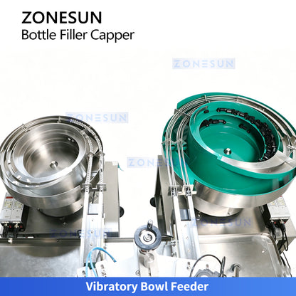 High Output: ZONESUN ZS-AFC70 Dual-Station Roll-On Bottle Liquid Filling & Capping Machine Line